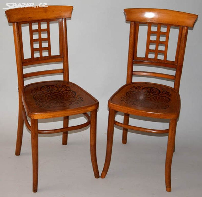 starožitné zrestaurované  židle Thonet 2 kusy
