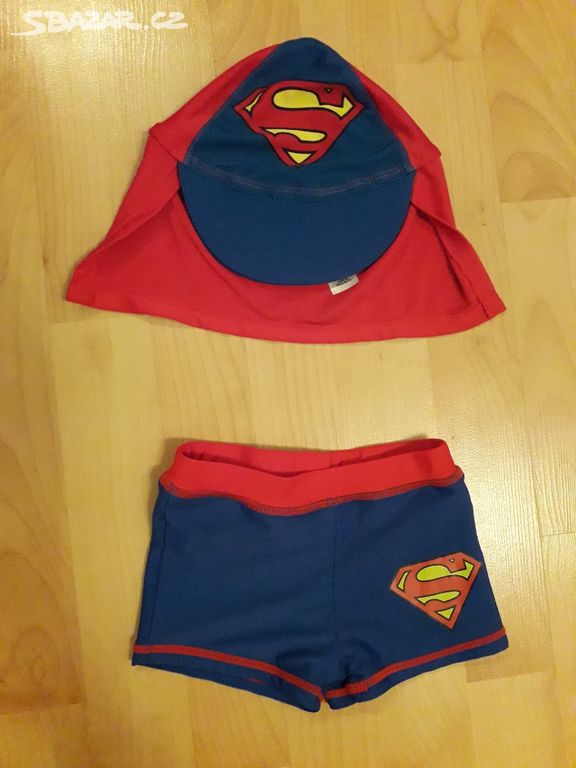 kojenecké plavky + UV kšiltovka Superman 74/80