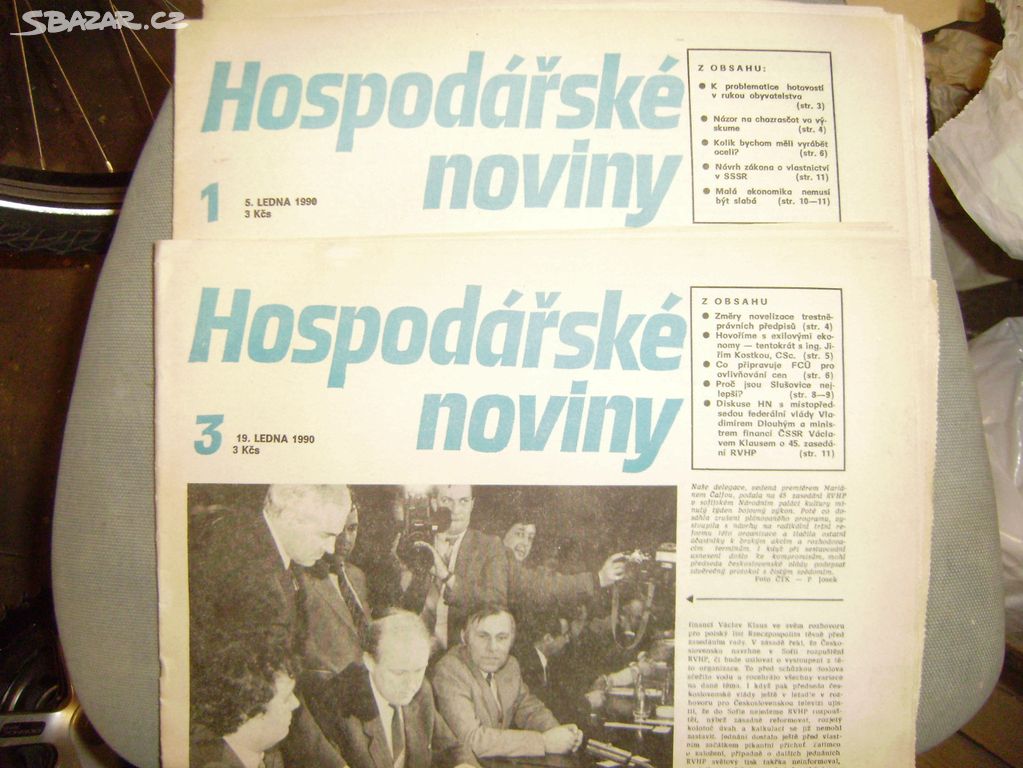 Hospodářské noviny  5.a 19. ledna 1990