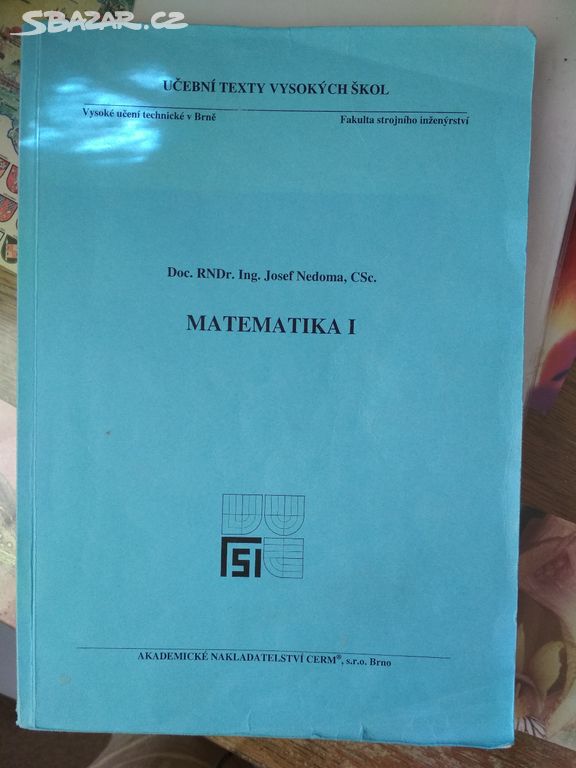 Matematika 1 Nedoma Vut 2008 Jindrichuv Hradec Sbazar Cz