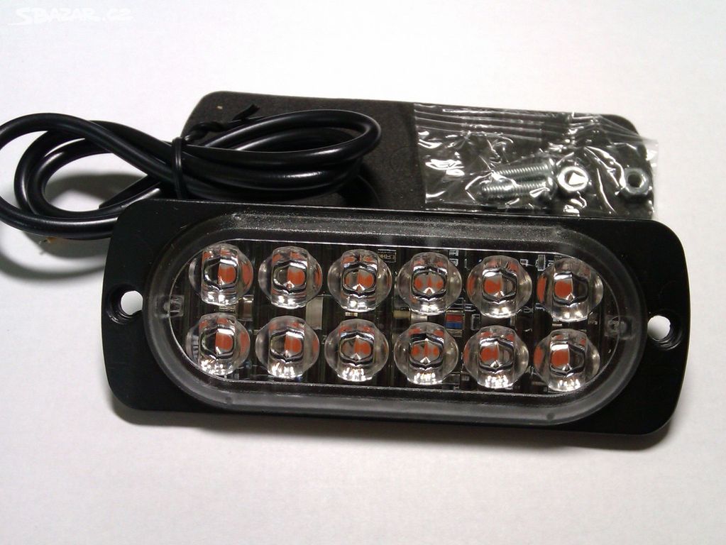 LED stroboskop maják - 12 LED 12V 24V 3W - Teplice 