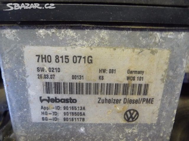 VW T5 2,5 TDI WEBASTO 7H0 815 071G - Praha 