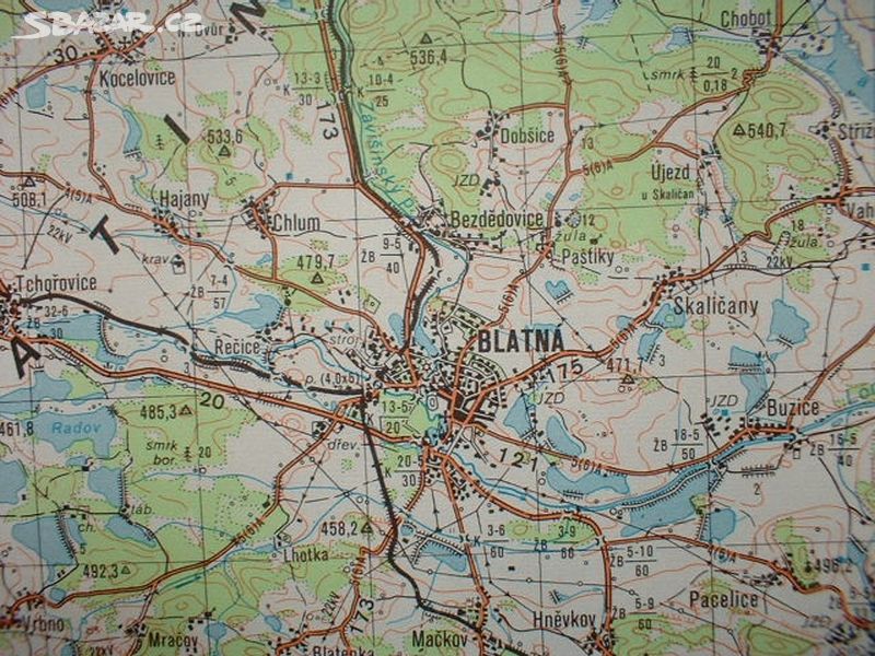 mapa blatná Vojenská profesionální tajná mapa Blatná   Praha   Sbazar.cz