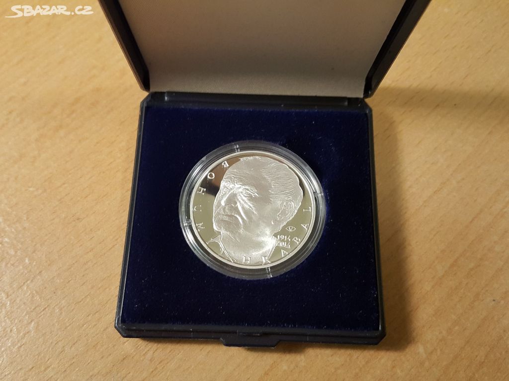 Stříbrná proof mince ČNB Bohumil Hrabal