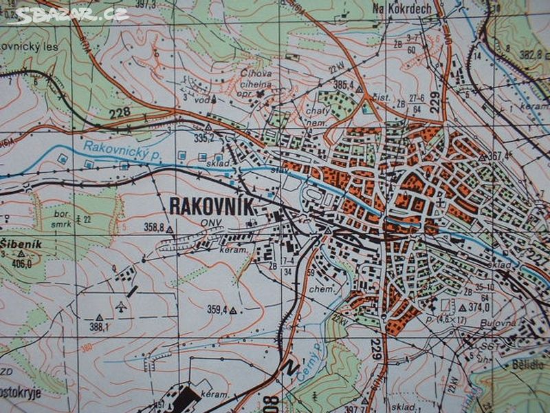 Vojenská profesionální tajná mapa ČSLA Rakovník - Praha - Sbazar.cz