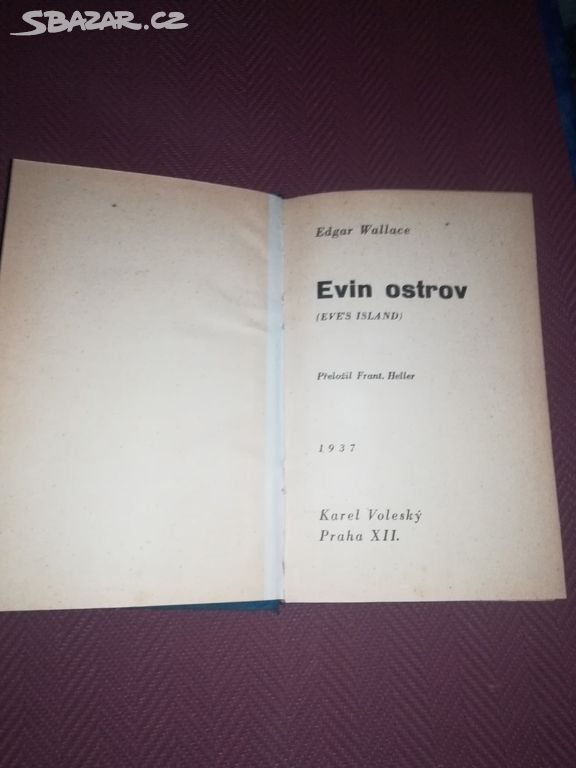 Evin ostrov, autor Edgar Wallace, r.1937