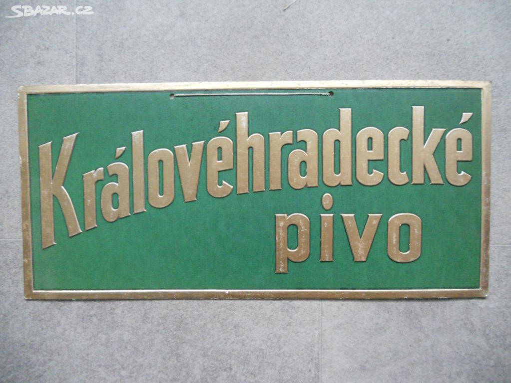 Cedule Královéhradecké pivo, pivní cedule Hradec K