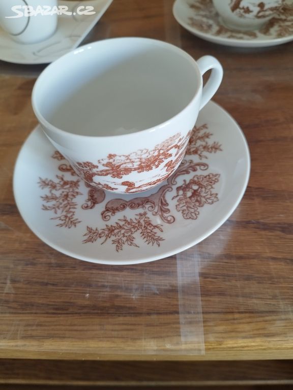 Československý porcelán set 6 šálků s podšálky