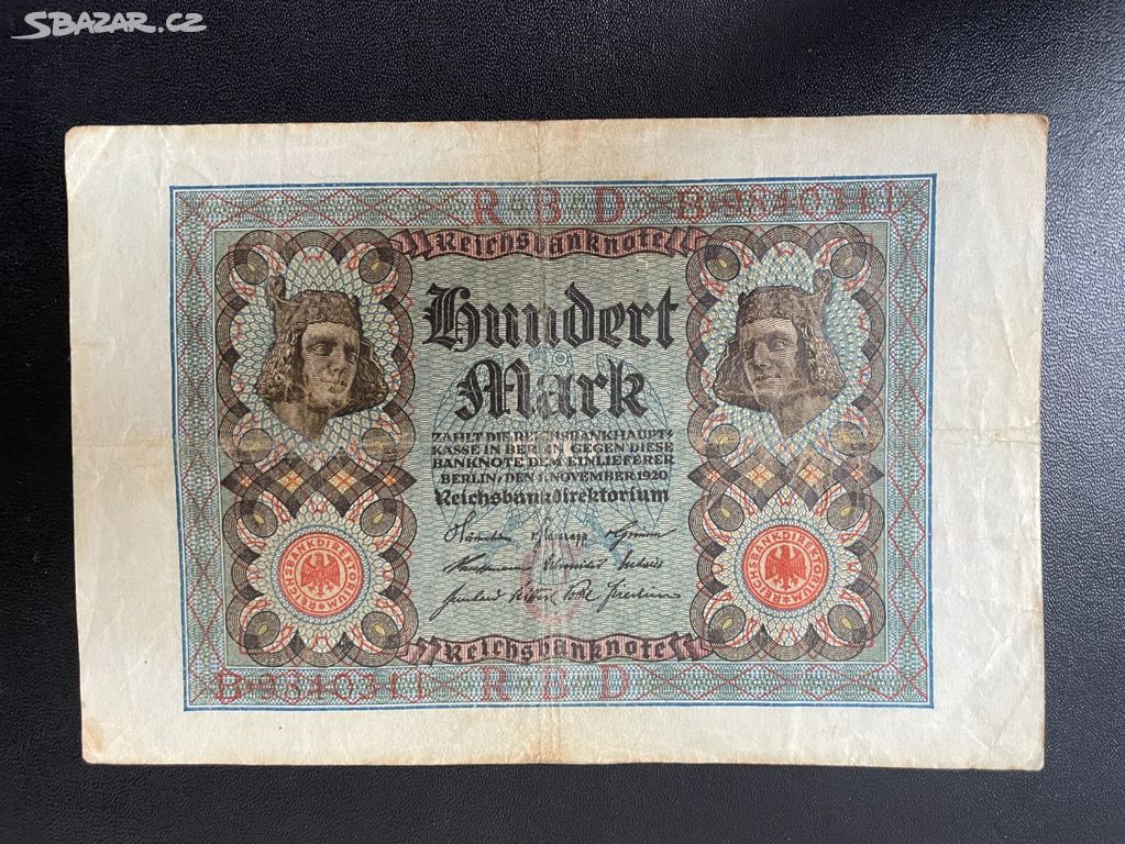 Bankovka Německo 100 Marek, 1920