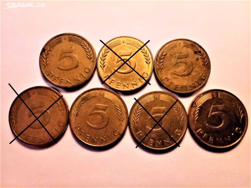 Mince německé 5 Pfennig-