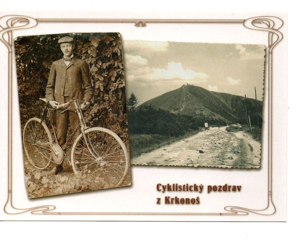 Pohlednice - cyklistický pozdrav z Krkonoš
