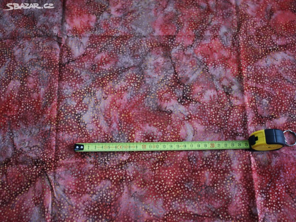 Patchwork látka bavlna, batika vínová délka 115 cm
