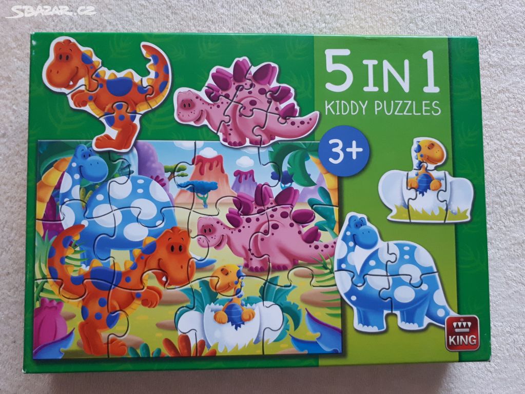 Dětské puzzle Dinosauři 5 v 1, věk 3+