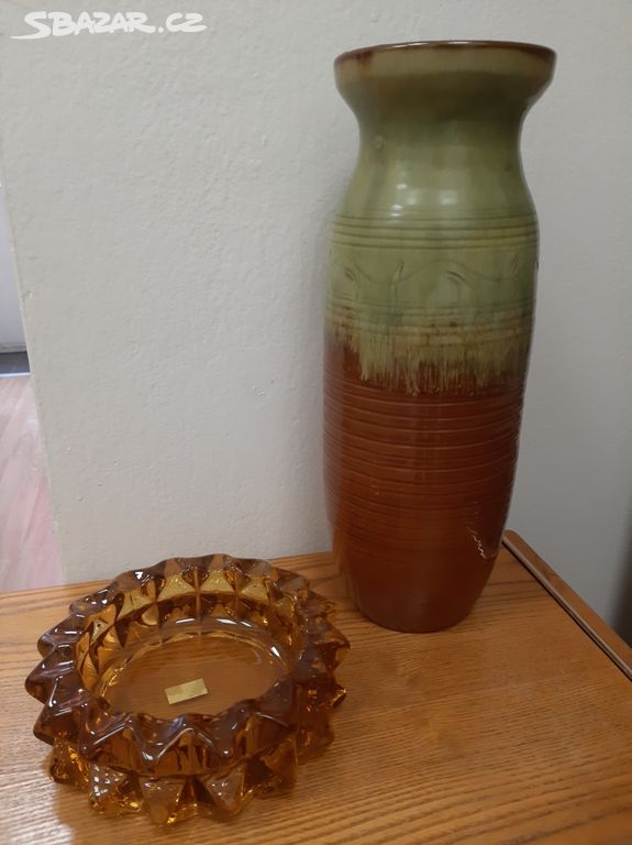 Váza z glazované keramiky - 70. léta ČSSR