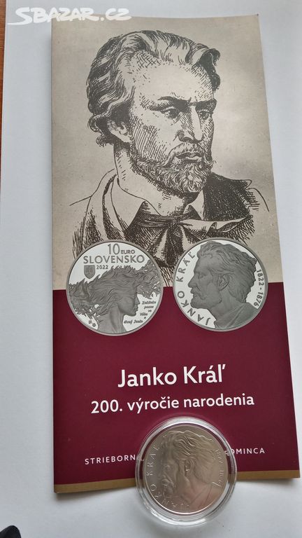 10 Eur 2022 Janko Kráľ s certifikátem