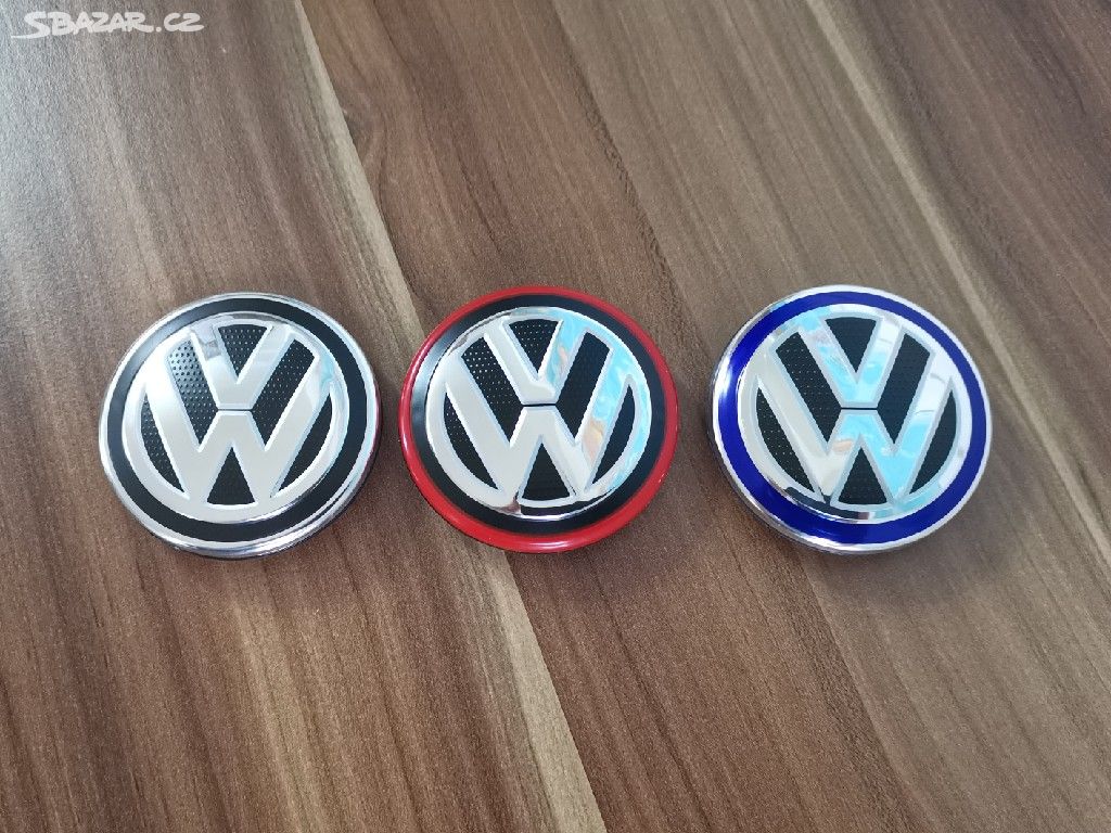 Středové krytky vw 65mm carbon modre cervene