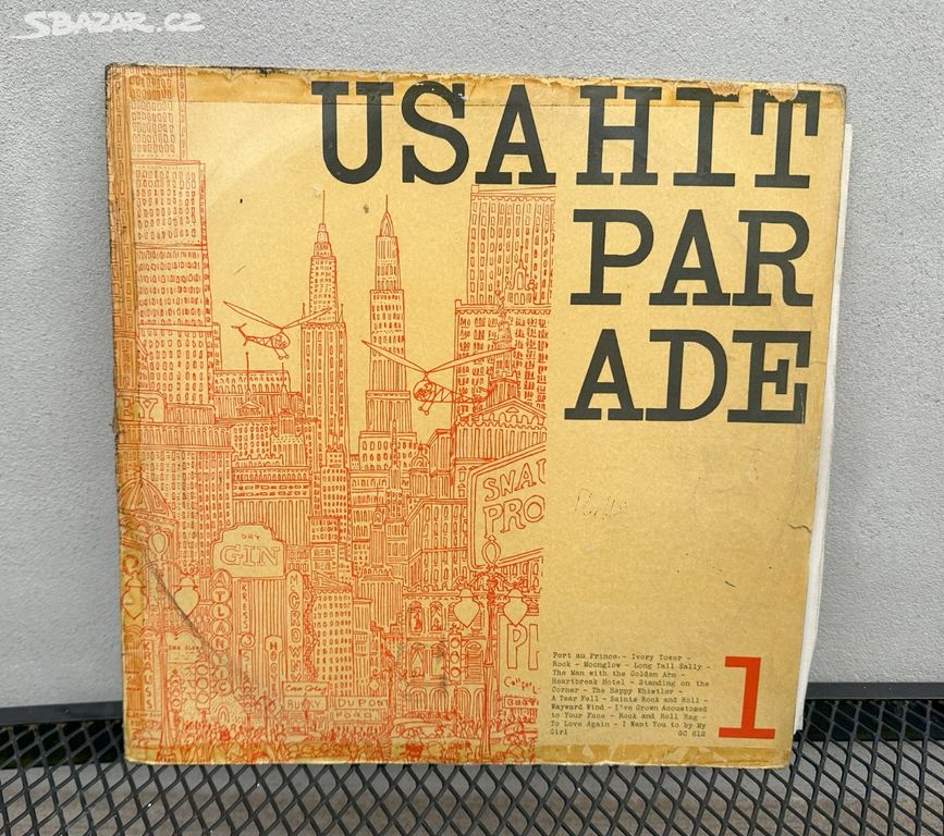 Stará retro LP deska - USA HITPARADE - podpisy
