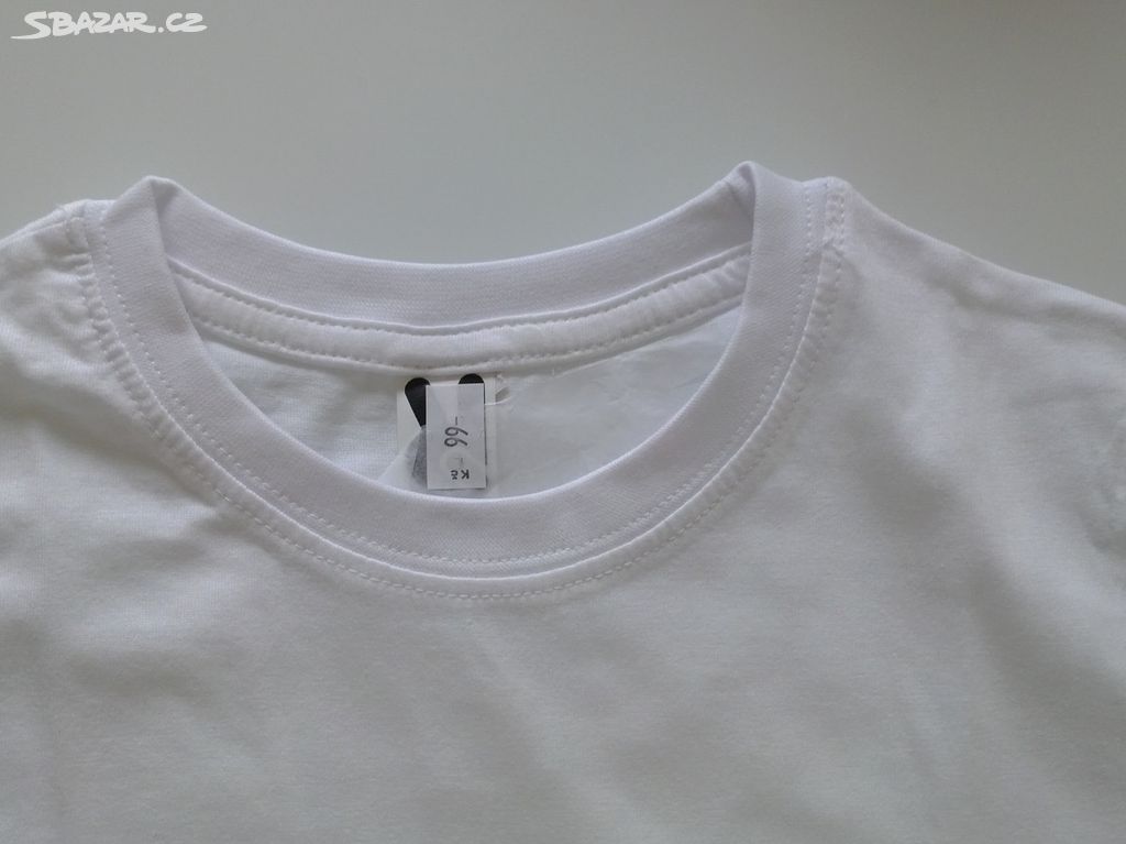 Dětské bílé tričko, bavlněné vel 7-8 let