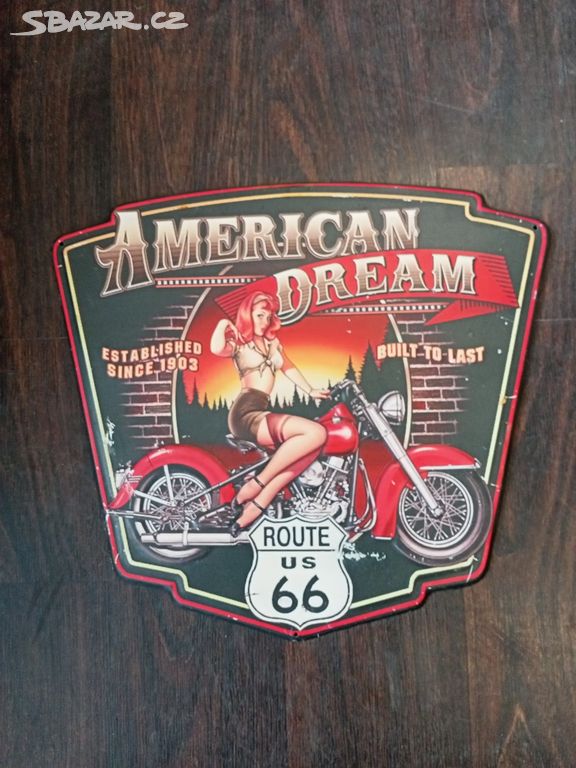 Plechová cedule American Dream Route 66, 50 x 45