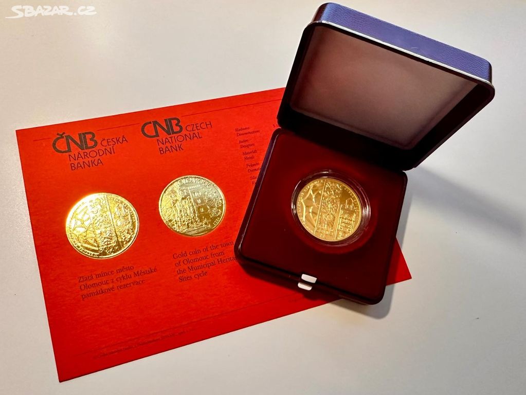OLOMOUC / BK / ČNB - zlatá mince 1/2 oz