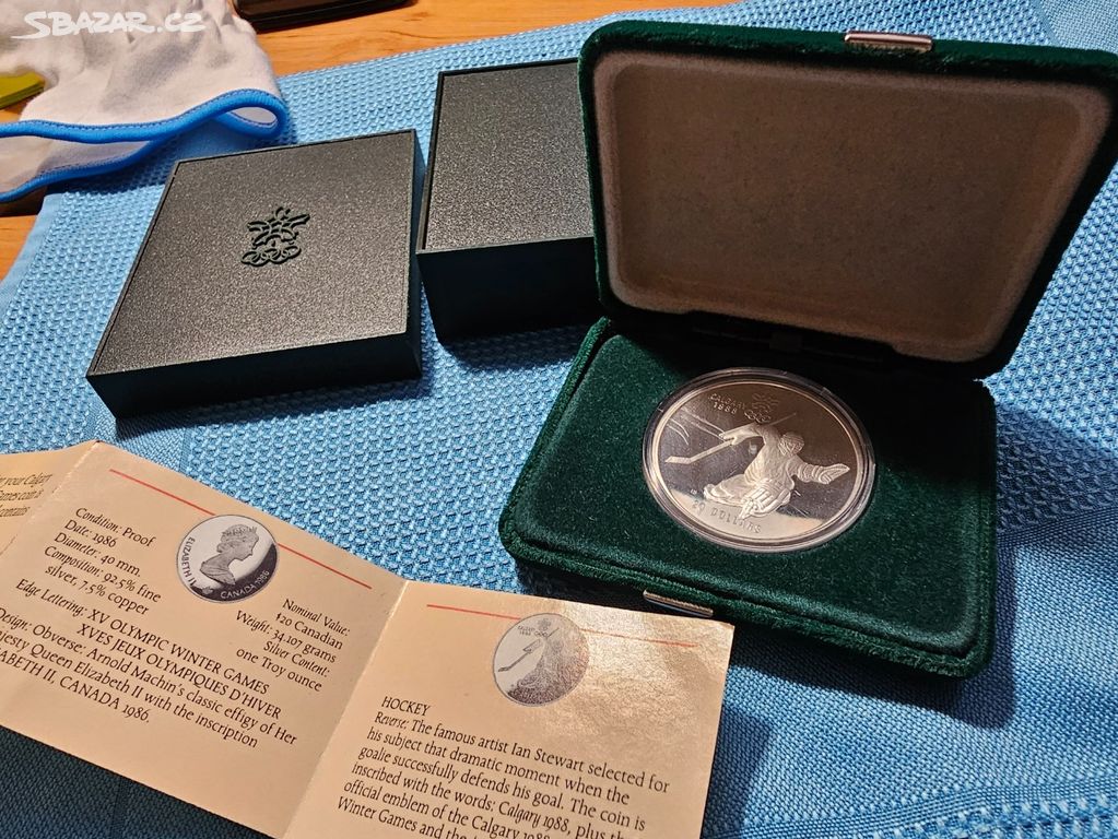 Stříbrná mince 20CAD Olympijské hry Calgary 1988