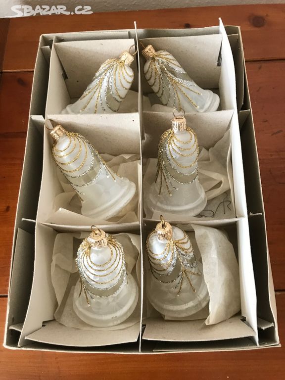 Skleněné vánoční ozdoby - zvonečky