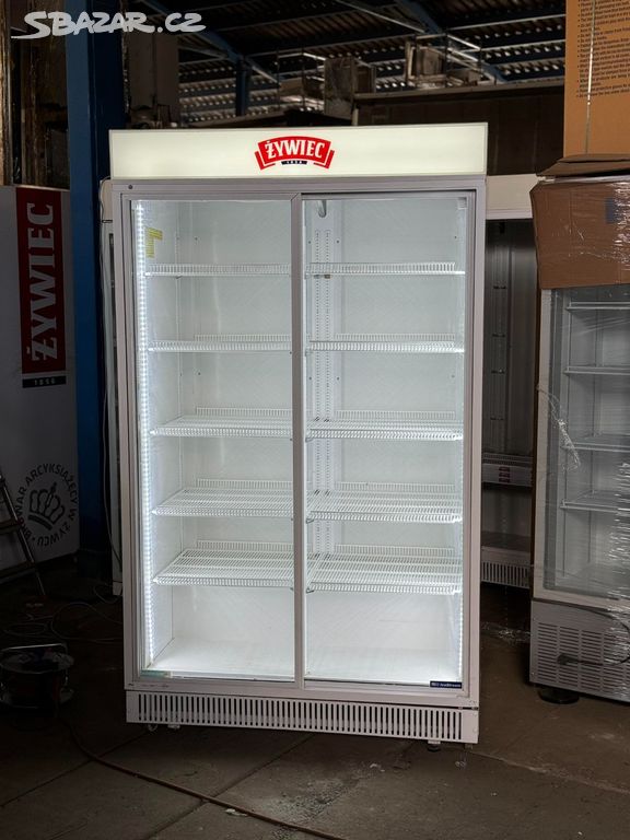Prosklená chladicí lednice 130x75,5x223cm