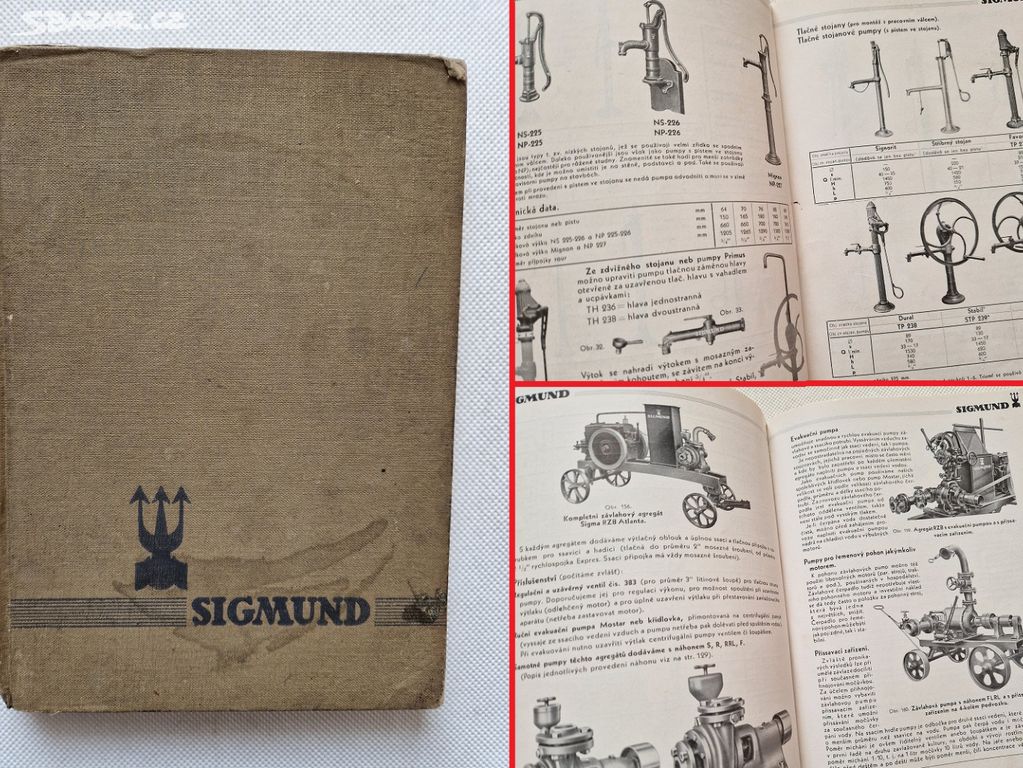 Starý reklamní katalog č.20 Sigmund Olomouc pumpy
