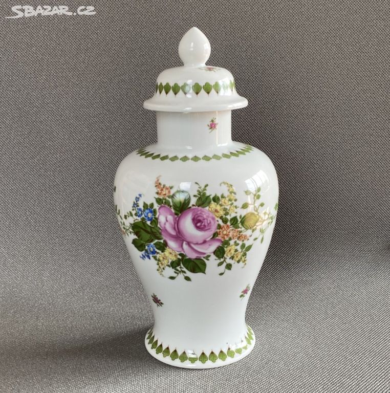 Porcelánová retro váza s víkem, WEB Německo