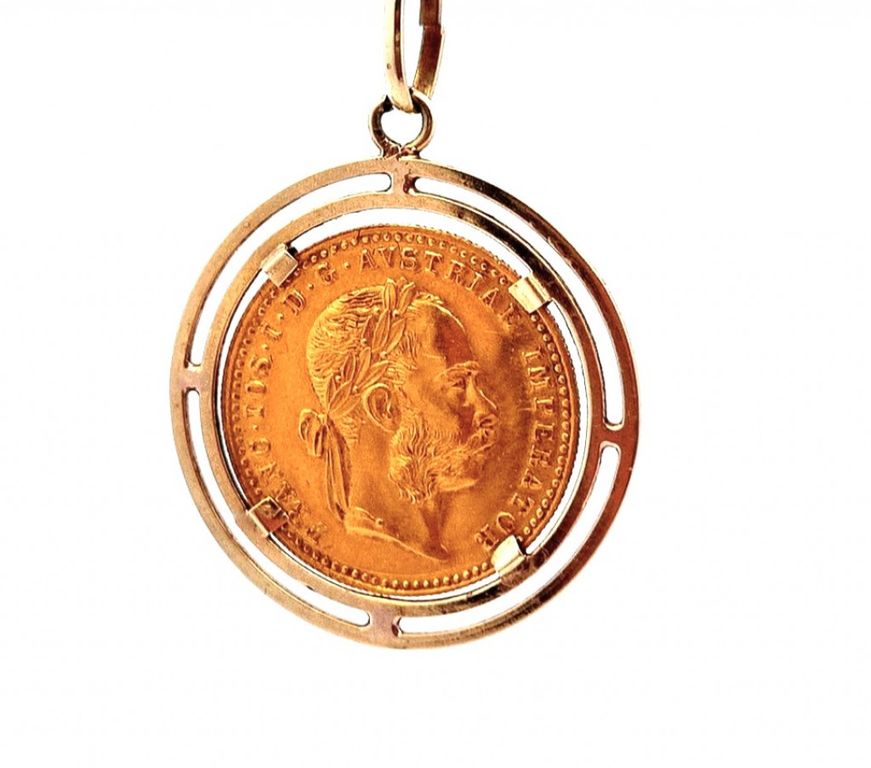 Zlatý přívěs s mincí,dukát Franz Josef 1915(16873)