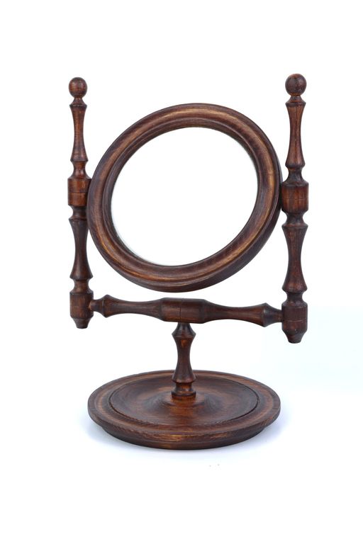Staré dřevěné stolní zrcadlo, zrcadélko - vintage