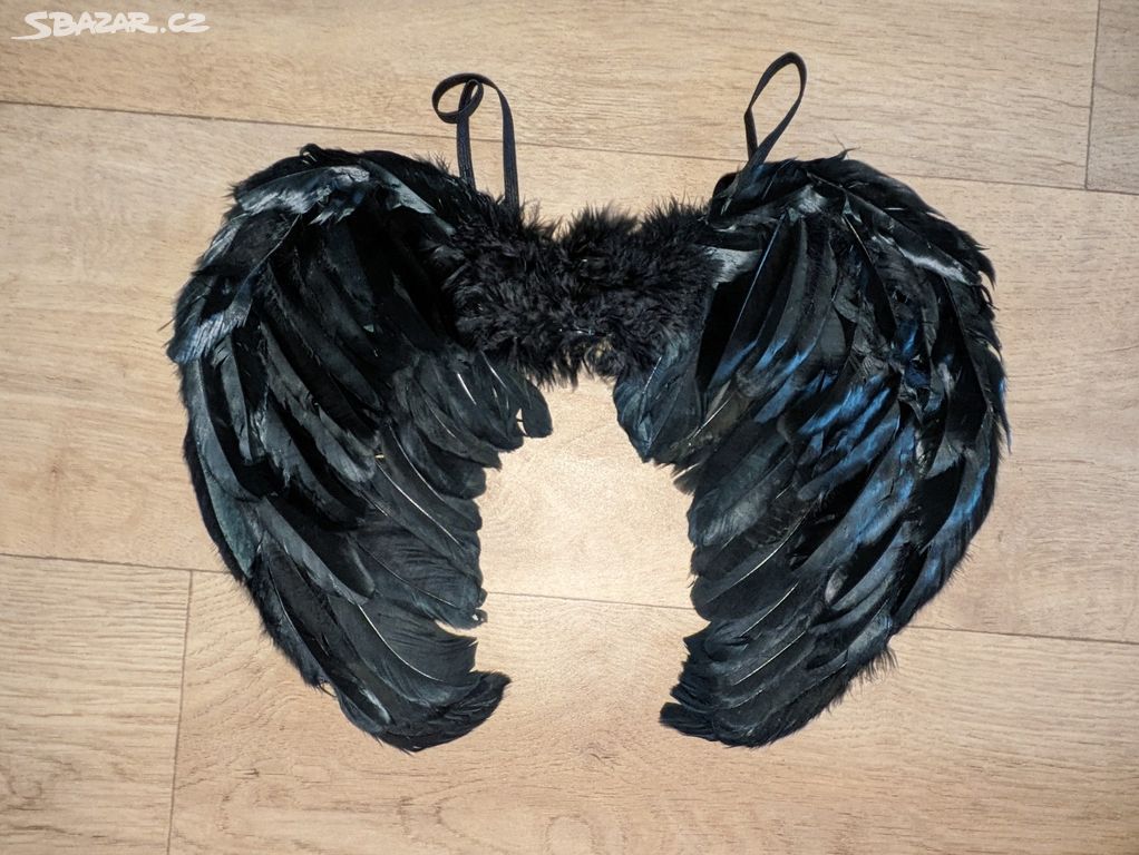 Karnevalový kostým Černý anděl - křídla 45 x 35 cm