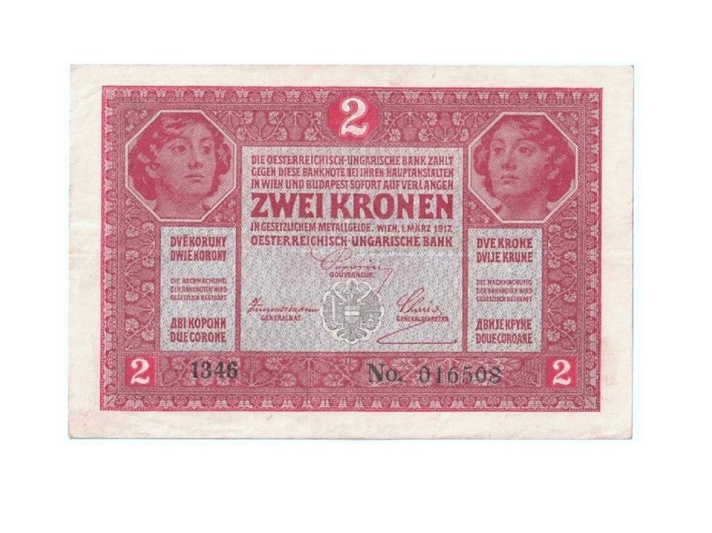 bankovka 2 koruny 1917 Rakousko-Uhersko UNC