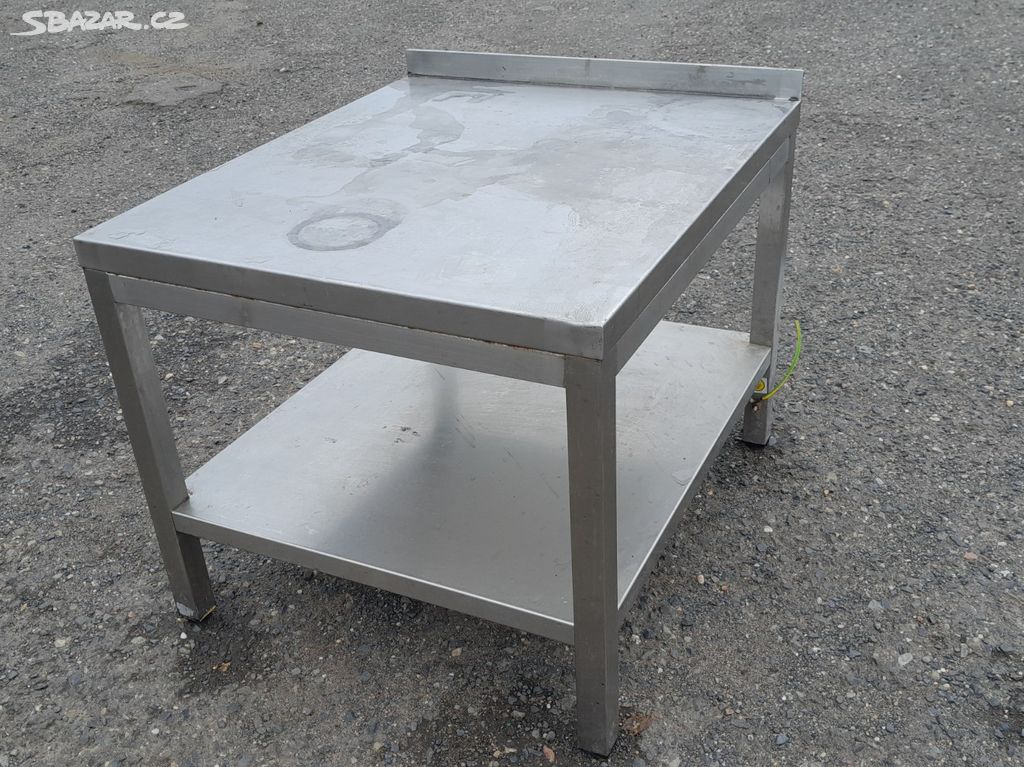 Nerezový stůl - podstavec se sp. polici 60x70x50cm
