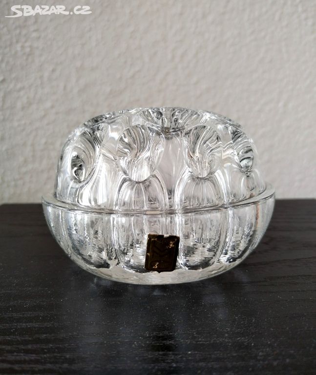 Váza skleněná žába vintage