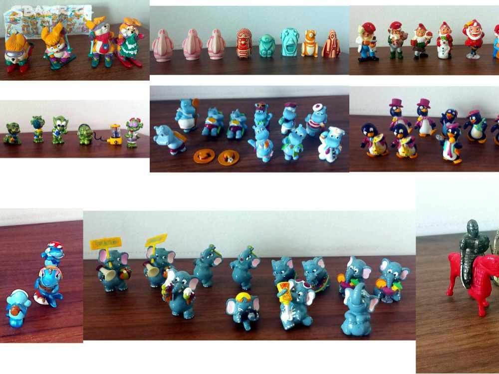 Kinder figurky 109ks (plast, kov) + příslušenství