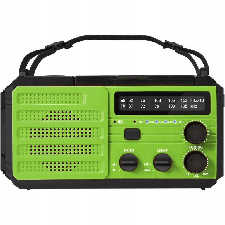 Solární rádio AM/FM power banka 8000 mAh ,svítilna