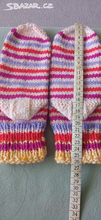 Ručně pletené ponožky délka chodidla 19 cm