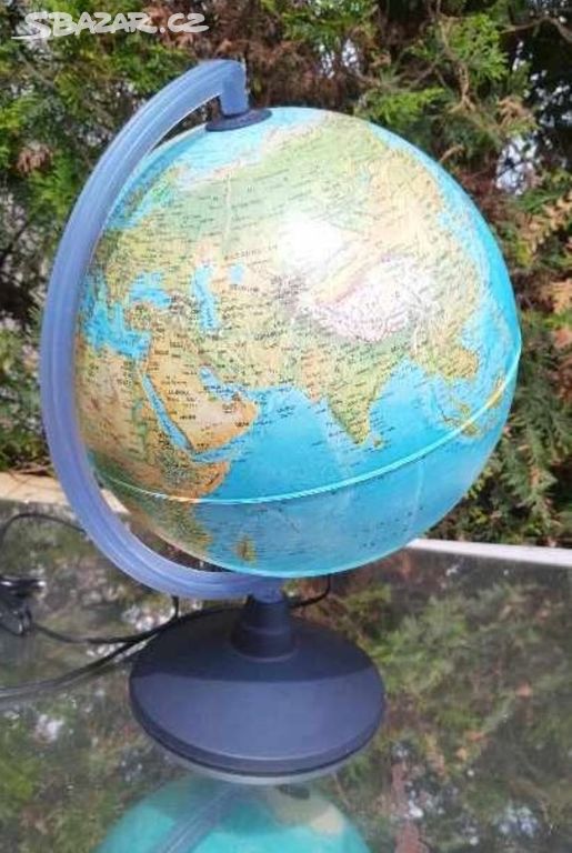 Otočný svítící globus průměr cca 30 cm