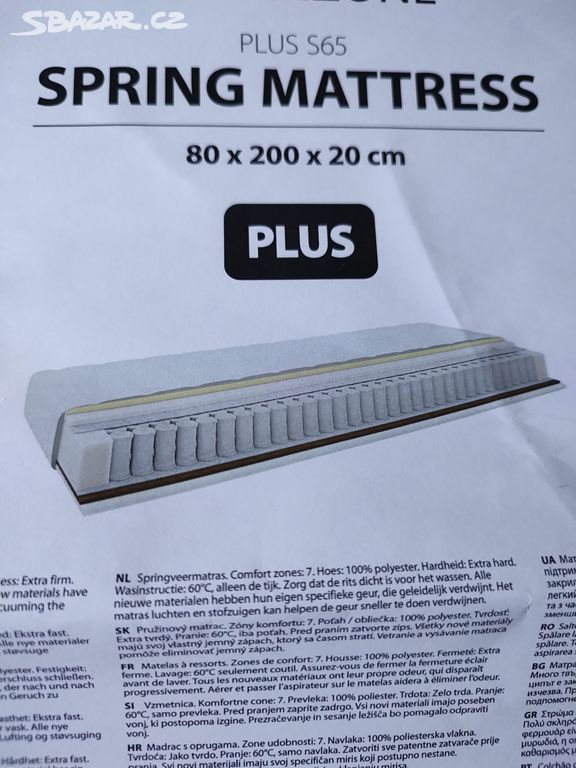 Prodej pružinové matrace 80×200×20 cm