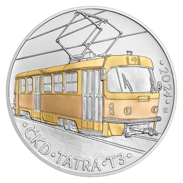 Stříbrná mince 500 Kč 2024 Tramvaj - BK !