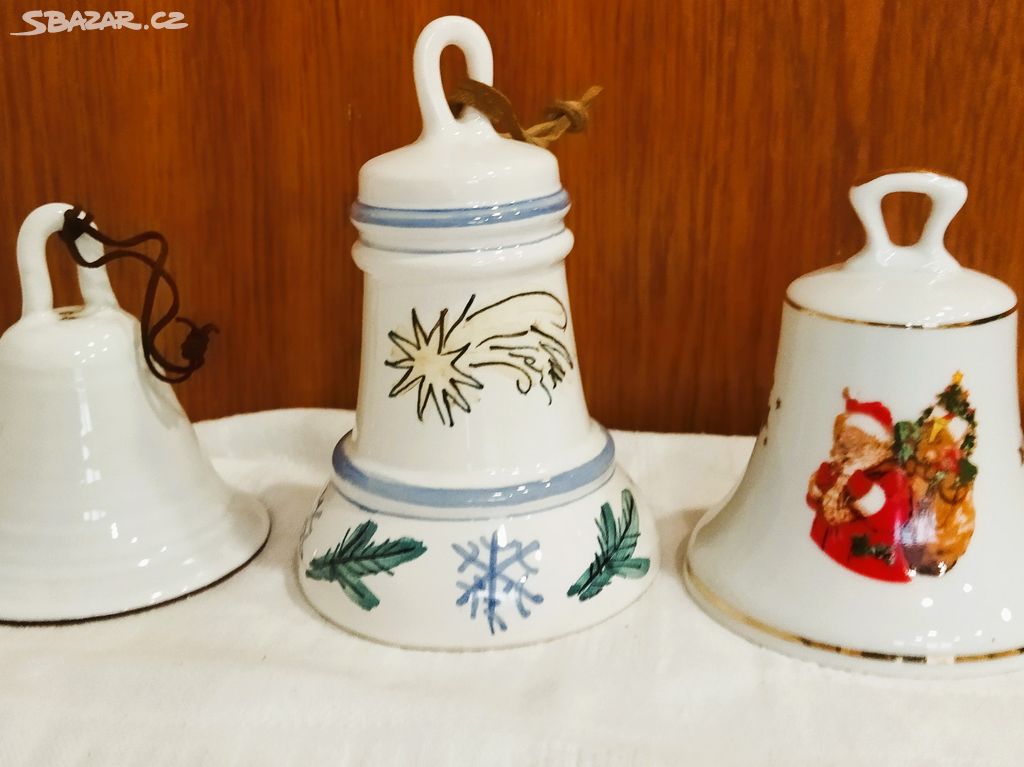 Sběratelské, retro keramické a skleněné zvonečky