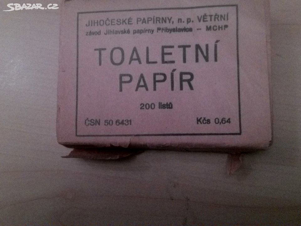 Retro toaletni papir zperatelky kousek