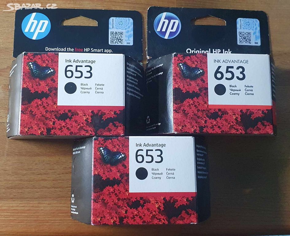 HP 653 originální inkoustová kazeta černá