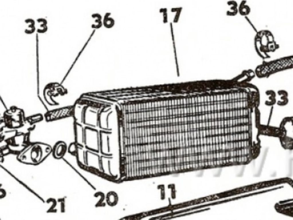 Radiátor topení ŠKODA 100, MB 1000