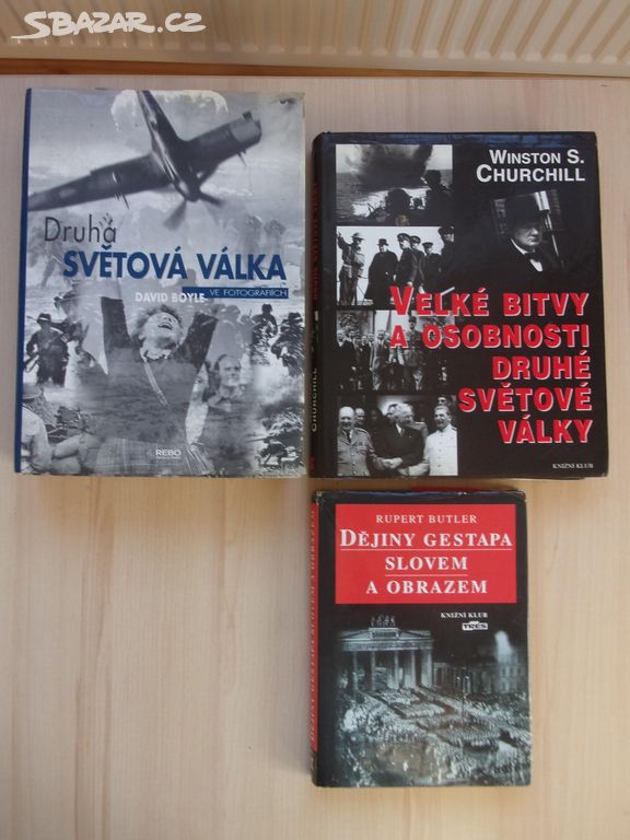 3x DRUHÁ SVĚTOVÁ VÁLKA, GESTAPO obsáhlé publikace