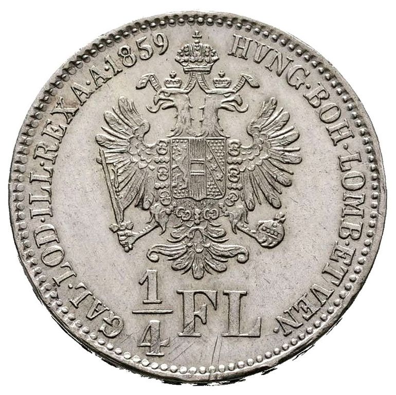 starožitná mince r. 1859 stříbro