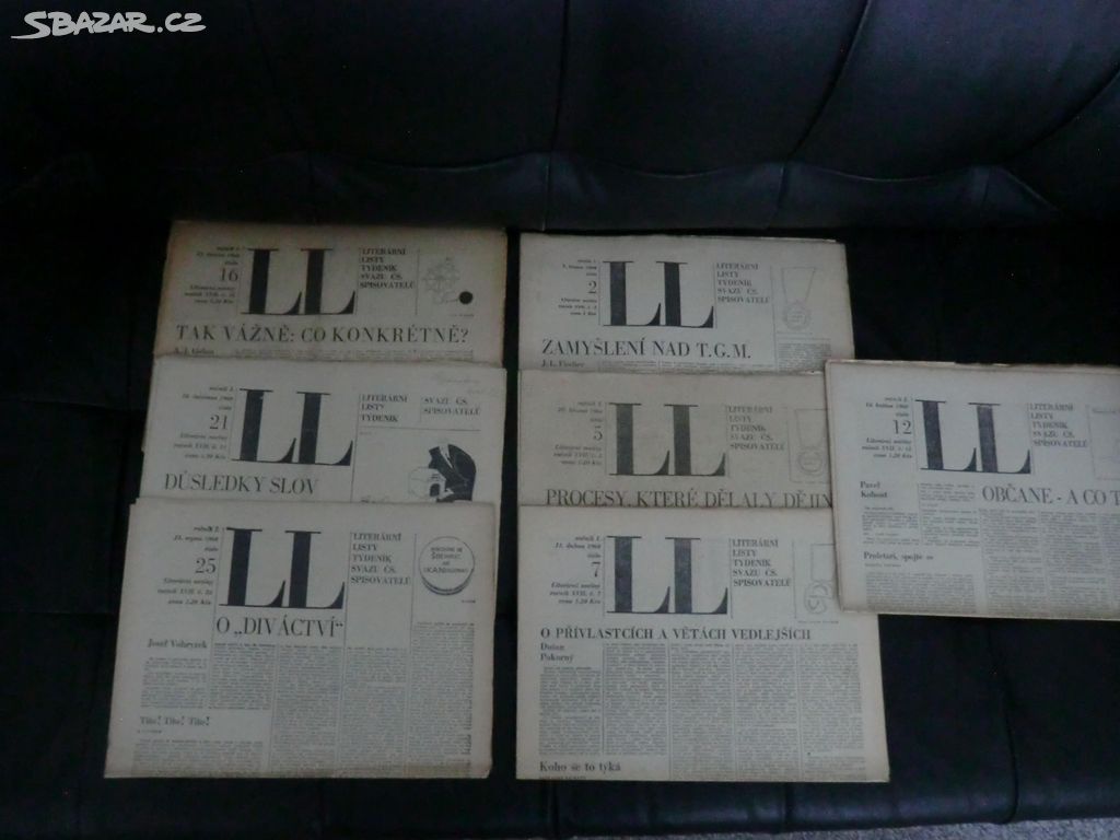 Literární listy 1968 7čísel2, 5, 7, 12, 16, 21, 25