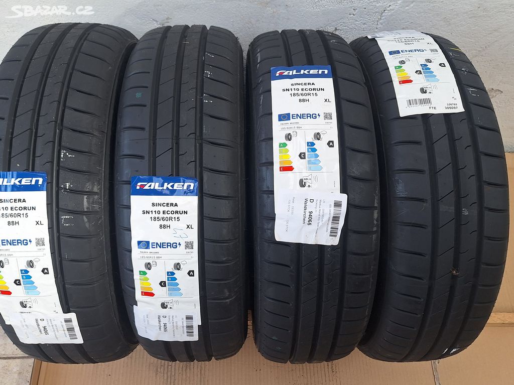 4ks letní pneu Falken 185/60 R15 nový nejetý