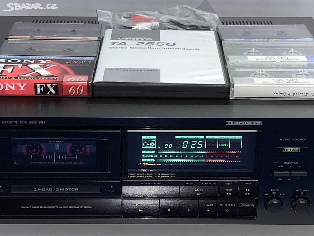 ONKYO TA-2550 Cassette Deck/ 3Head/ Dolby B-C/ MPX